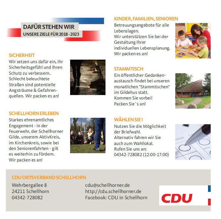 CDU Wahlkampf 2018 Flyer Seite 1
