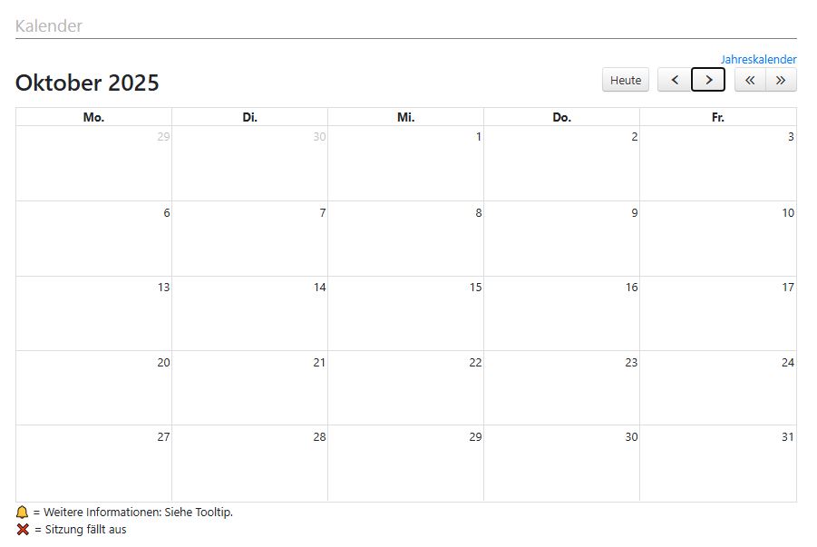20250801 Sitzungskalender Oktober 2025